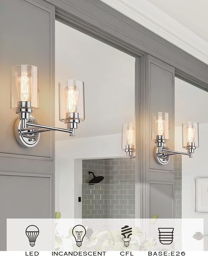 FEMILA Modern Bathroom Light Fixtures, 2-Light Bathroom Vanity Lights Over - Image 6