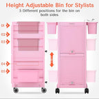 TASALON Pink Lockable Salon Cart - Image 4