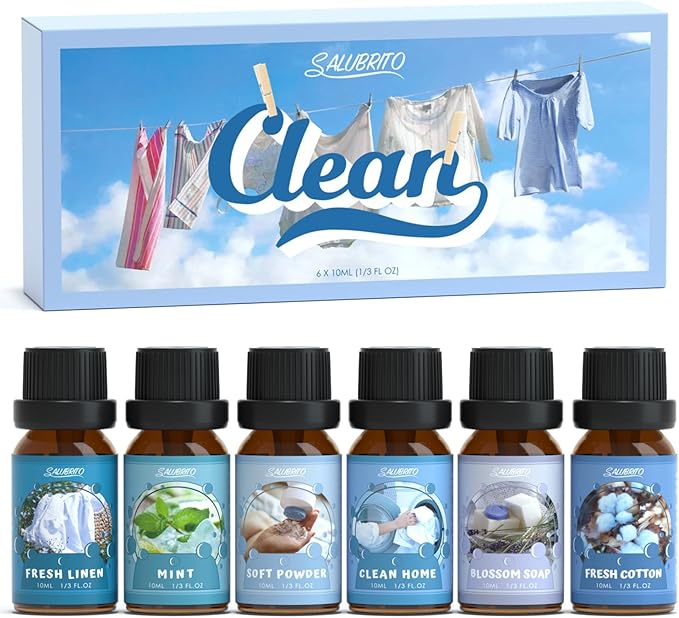 SALUBRITO Clean Fragrance Oils Set, Premium Essential Oils Set by Salubrito