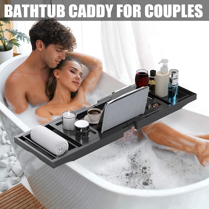 Bathtub Tray Caddy, Expandable Bath Trays - Image 2