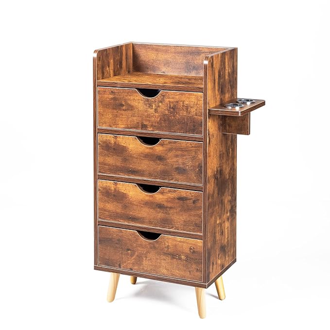 OmySalon 4 -Layer Salon Station Storage Cabinet, Beauty Barber Styling Stations by OmySalon