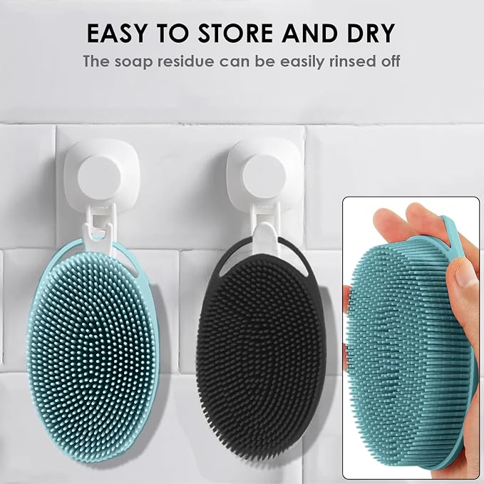 RamPula Silicone Body Scrubber, Silicone Loofah, Quick-Dry Exfoliating Body - Image 4