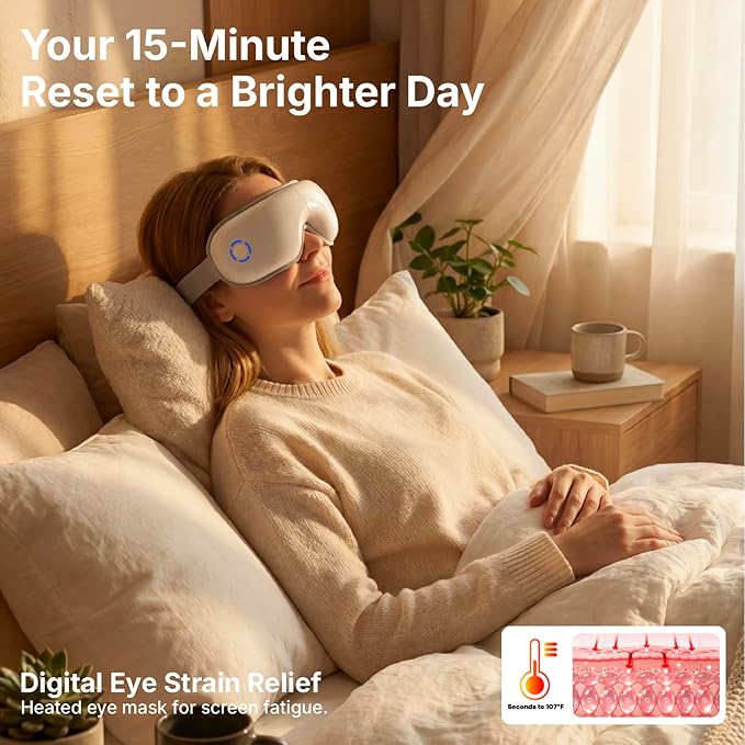 Eye Massager with Heat, Dry Eyes, Eye Strain, Dark Circles, Rechargeable - Image 2