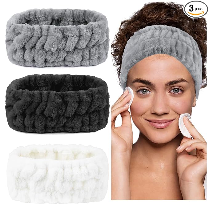 LAPOHI 3 Pack Modern Microfiber Facial Headbands by LAPOHI