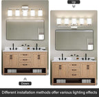 FonmYim Brushed Nickel Bathroom Light Fixtures, 5-Light Modern Vanity Light - Image 4