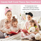 Casoty Black White Pink Skincare Headband - Image 2