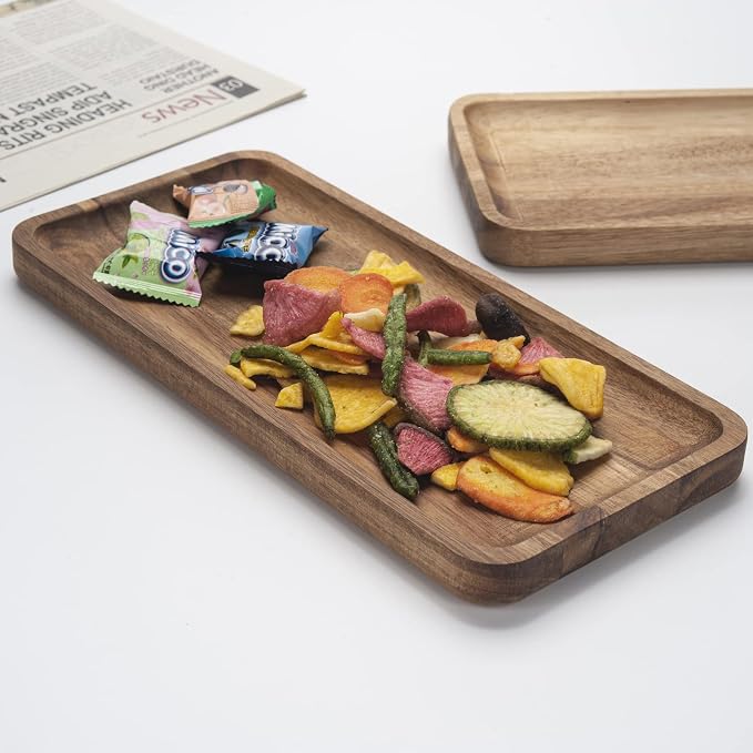 Bathroom Vanity Tray, Acacia Wood Counter Tray, Toilet Tank Tray, Appetizer - Image 8