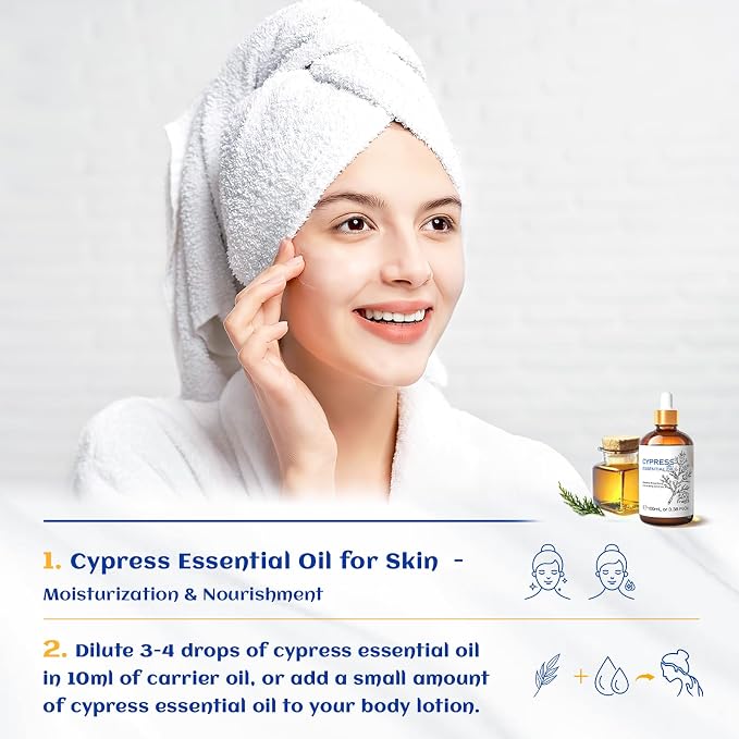 HIQILI 100ML Cypress Essential Oil, 100% Natural - Image 3