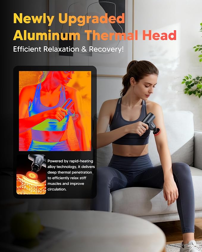 arboleaf Mini Massage Gun with Heat, Percussion Muscle Massager - Image 3