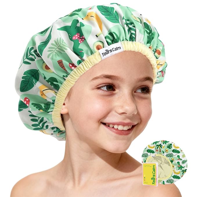 Years calm Kids Shower Cap, Waterproof Reusable Cartoon Bath Cap by Yearscalm