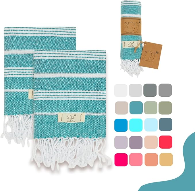 Hand Towels - Set of 2, Cotton Turkish Hand Towel Sets Clearance, Hand Face by YAZZTURKISHCOTTON