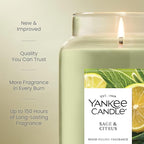 Yankee Candle Sage & Citrus, Scented Candle, 22oz Large Jar - Image 3