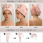 2Pack Microfiber Hair Towel Wrap - Image 2