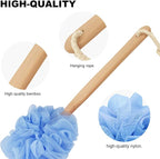 Back Scrubber for Shower & Body, Long Handle Bath Brush - Image 3