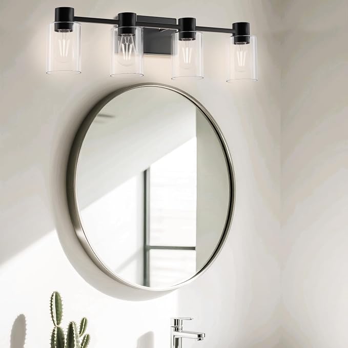 4-Light Modern Vanity Light Fixtures Over Mirror, Matte Black Bathroom Light - Image 8