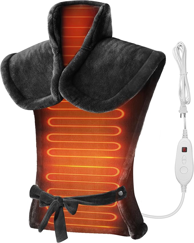 Heating Pad for Neck and Shoulders and Back, Heated Pad for Back Pain Relief by Snailax