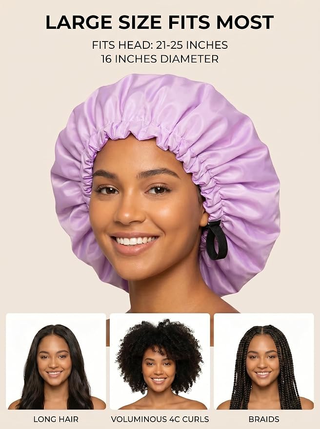 Aquior Shower Cap, Extra Adjustable Shower Caps - Image 5