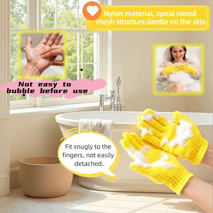 4-Pack SpaGlow Exfoliating Bath Gloves - Image 9