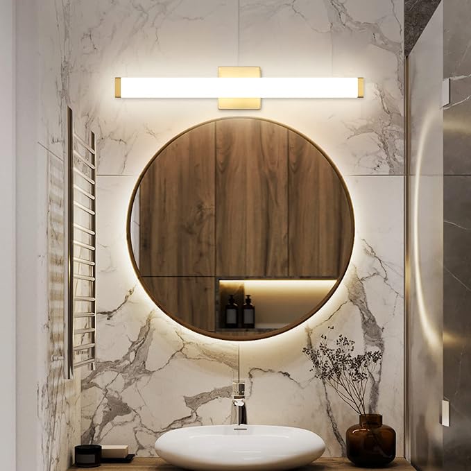 LED Bathroom Vanity Light fixtures 24in Metal Brass, 14W 4000K Natural White - Image 6