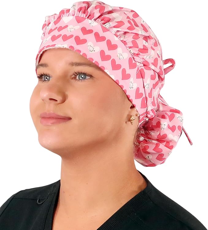 Sparkling EARTH Banded Bouffant Surgical Scrub Ponytail Working Caps and by SparklingEARTH