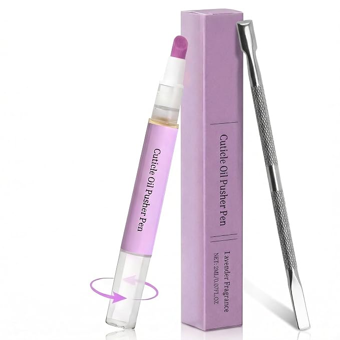 Ceramic Cuticle Pusher & Nail Oil Pen, 2-in-1 Nail Care Tool, Gentle Hangnail by Unknown