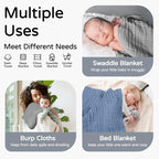 Yoofoss Hooded Baby Towels for Newborn 2 Pack 100% Muslin Organic Cotton Baby - Image 2