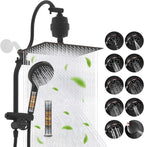 Hibbent Dual Filter All Metal 12" Rainfall Showerhead Combo, High Pressure by Hibbent