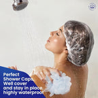 LEOBRO Shower Cap, Plastic Shower Caps Disposable, Plastic Hair Caps, Deep - Image 6