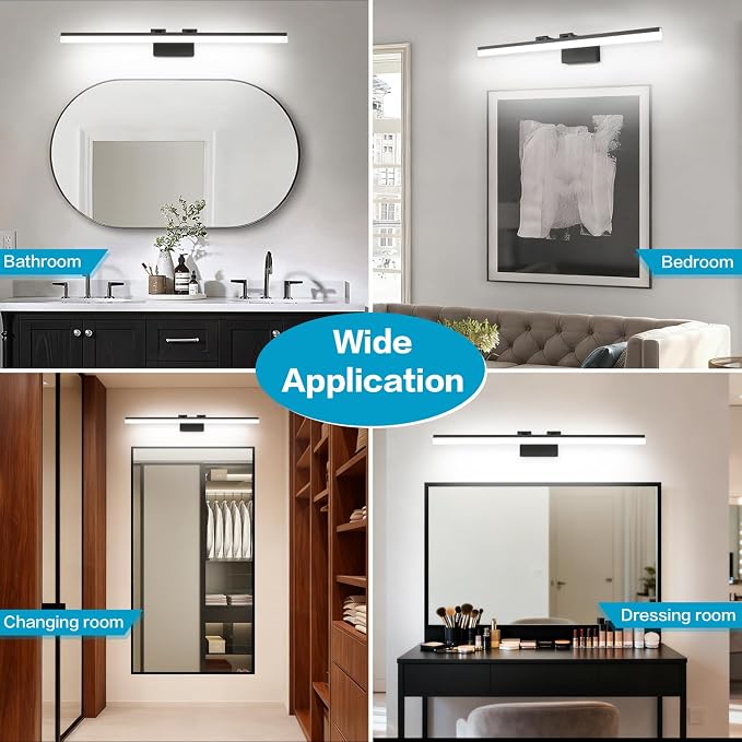 SOLFART Dimmable Matt Black Bathroom Vanity Light Light Fixtures - Image 8