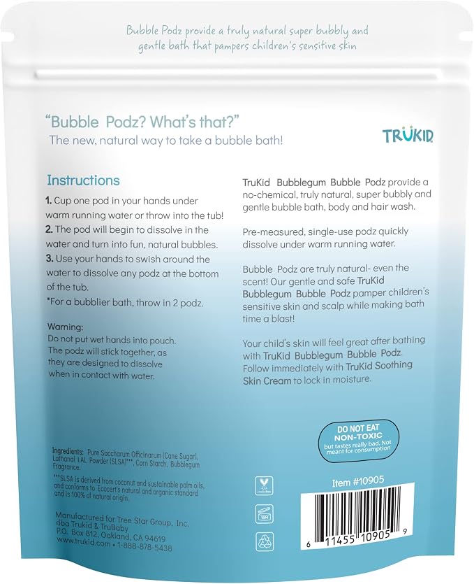 TruKid Bubble Podz Bubble Bath for Kids, & Babies, Tear Free Gentle & - Image 9