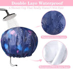 3 Pack Extra Large Double Layer Adjustable Shower Caps - Image 4