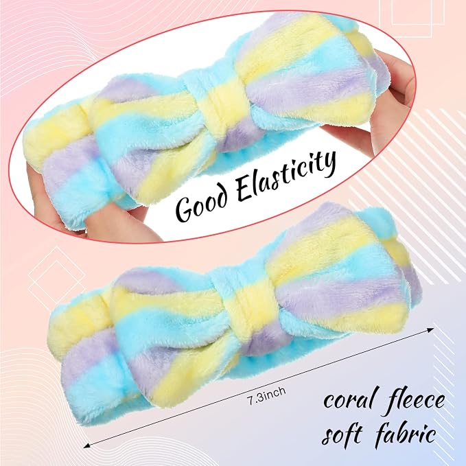 Jexine 24 Pcs Facial Spa Headband Makeup Headbands Bulk Bow Hair Head Band - Image 3