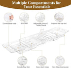 Expandable Clear Acrylic Bathtub Tray Caddy, Foldable Tub Bath Tray - Image 4