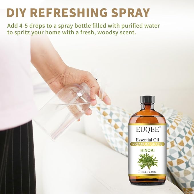 EUQEE Hinoki Essential Oil 118ml/4Fl Oz Pure Japanese Hinoki Oil Premium - Image 4