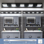 SineRise LED Modern Bathroom Vanity Light Fixtures, Matte Black Modern Acrylic - Image 3