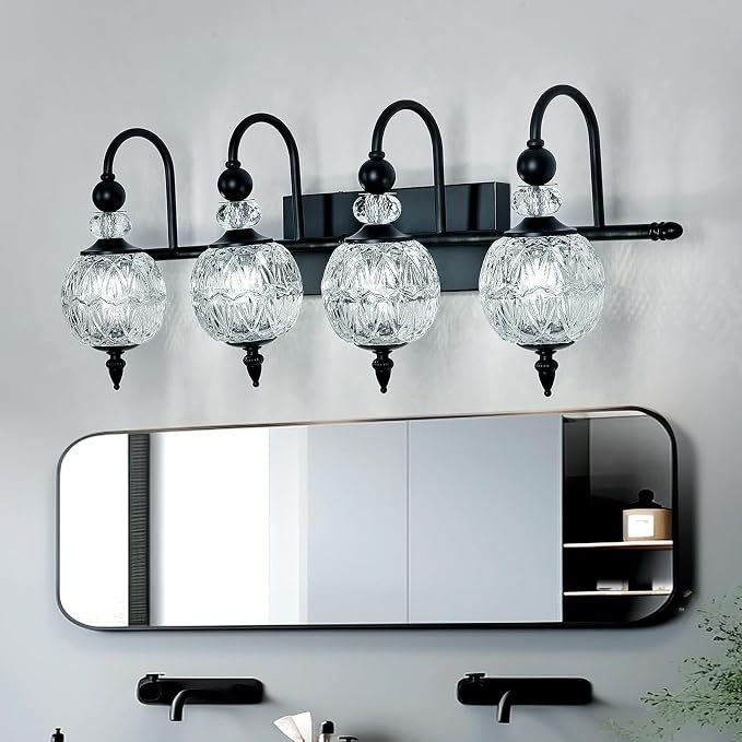 Piepooye Vintage Bathroom Light Fixtures Black Vanity Light - Image 9