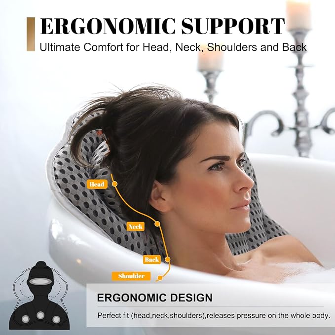 Bath Pillow Bathtub Pillow, 4D Bath Pillows - Image 2