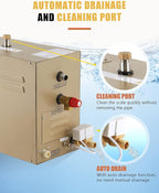 CGOLDENWALL 9KW Commercial Self-Draining Steam Generator Shower System Home - Image 3