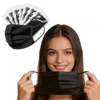 NNPCBT Black Individually Wrapped Masks 50pcs, Disposable Face Masks - Image 3