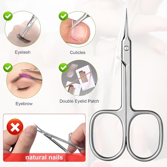 CGBE Cuticle Scissors Extra Fine Curved Blade, Super Slim Manicure Scissors - Image 5