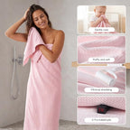 REDKISS 6 Piece Pink Towel Set, Extra Large Microfiber Bathroom Towels Set - Image 4