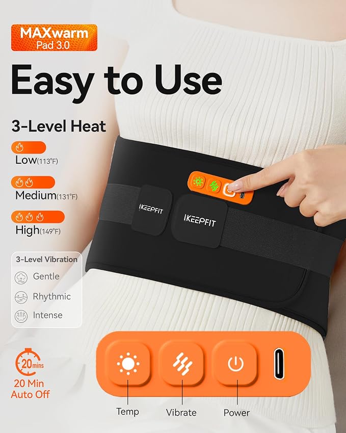 IKEEPFIT Portable Heating Pad for Back, Cordless Wearable Heat Belt - Image 8