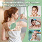 Silicone Back & Body & Face Scrubber Set 3PCS, Gentle Exfoliating Back & Body - Image 7