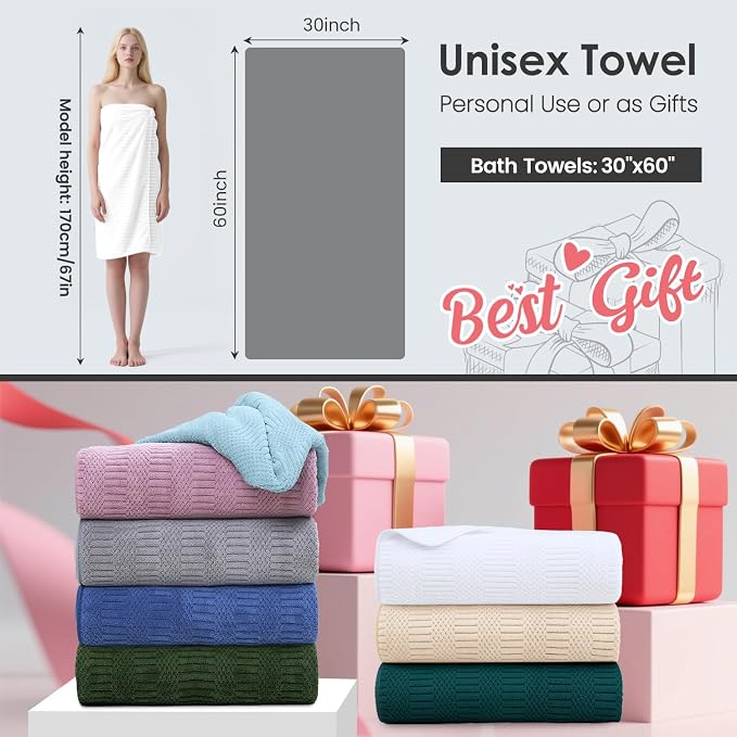 JML Bath Towels Set, Large Microfiber Body Towel - Image 2