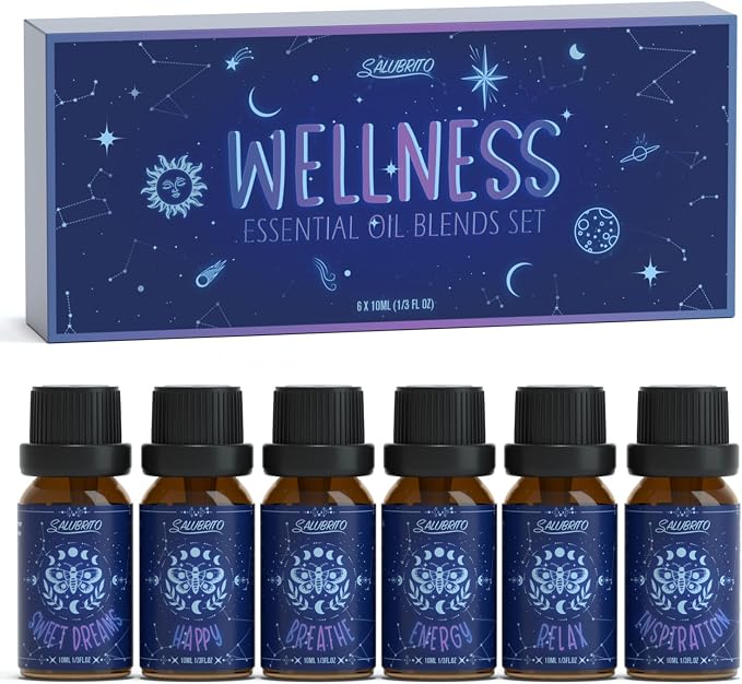 SALUBRITO Essential Oils Set, Wellness Aromatherapy Oil by Salubrito