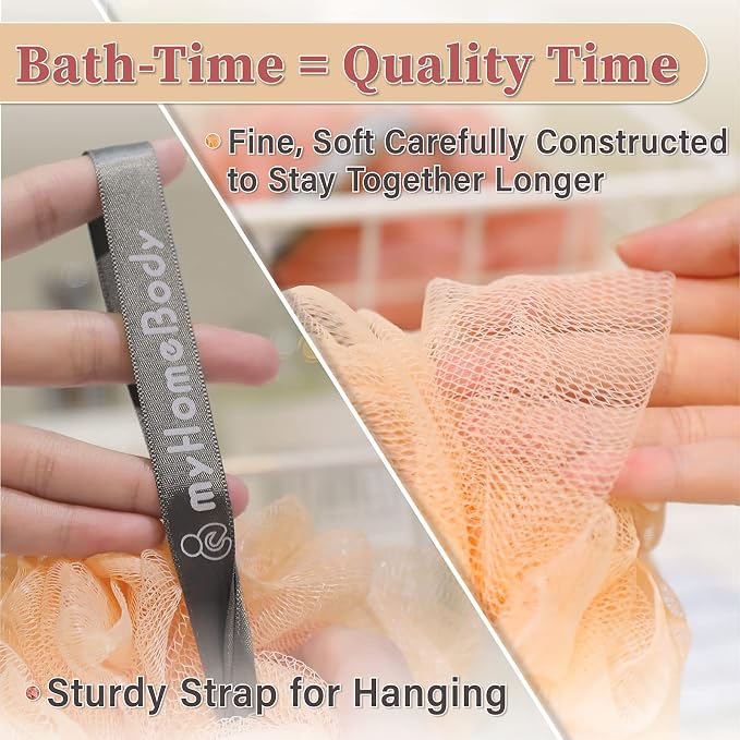 myHomeBody 60g Loofah Sponge, Body Scrubber, Bath Sponge, Loofah - Image 3