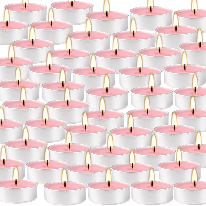 Pink Rose Scented Tealight Candles -Giant 100 Pack Votive Candles Bulk - Image 7