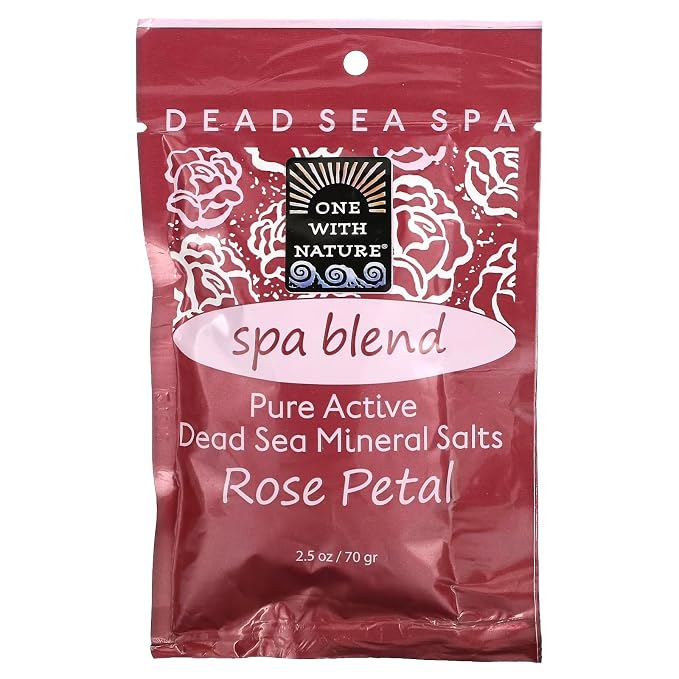 Spa Blend, 100% Pure Active Dead Sea Mineral Salts, Rose Petal, by OneWithNatureBedu