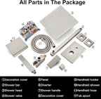 Midanya Shower System with Tub Spout, Bathtub Shower Faucet Set with Square - Image 9