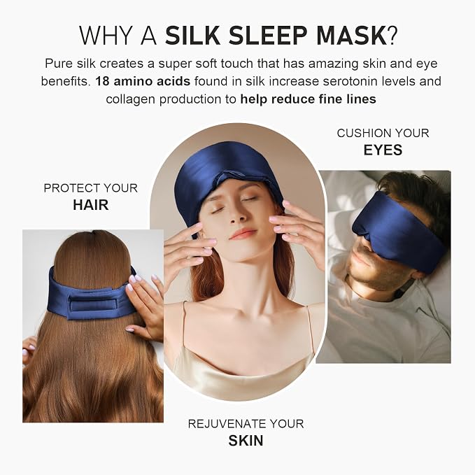 LitBear Silk Sleep Mask for Side Sleeper, Eye Mask Sleeping for Women Men 100% - Image 6